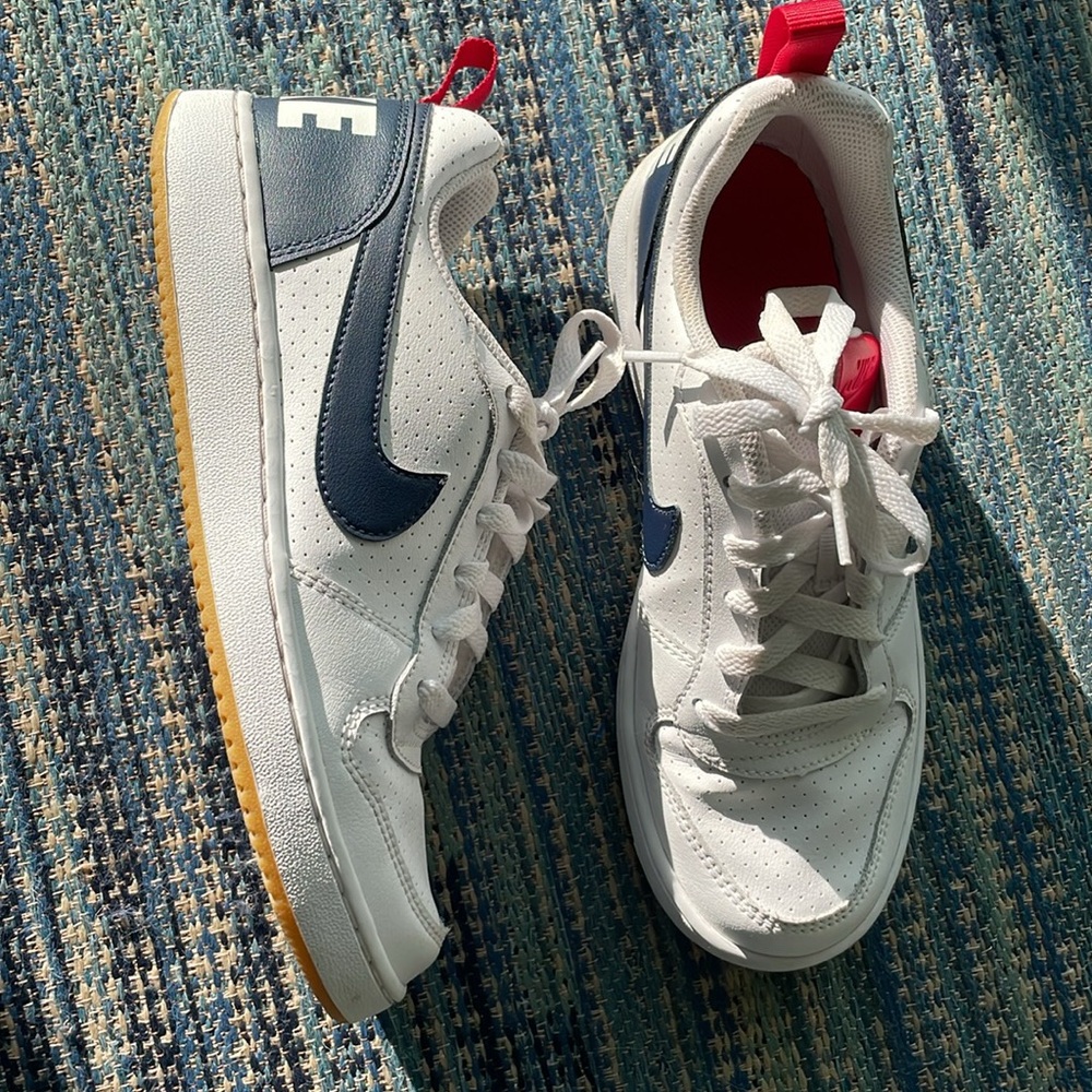 Nike Court Borough Low GS 'White Obsidian Gum' Sneakers size 7 - Picture 6 of 12